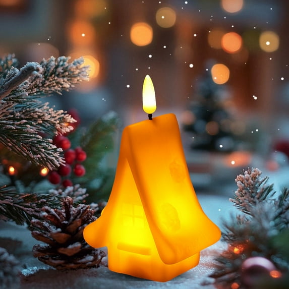 HBBKVI Christmas Decor LED Electronic Candle Light Christmas Creatives Home Decoration Light Simulated Flame Ambience Light Suitable for Christmas Desktop Bedroom Decoration Xmas Holiday Gift