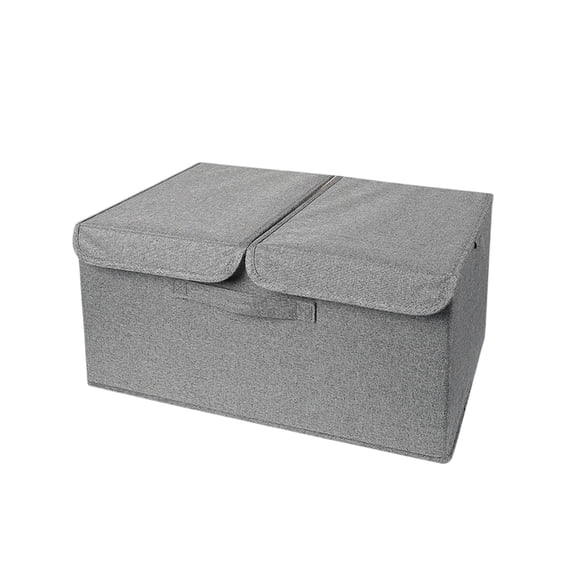 HBBKVI 10 Gallon Collapsible Storage Bins Fabric Storage Box with Lids Handles Storage Organizers for Toys Shelves Clothes Papers Books Gray