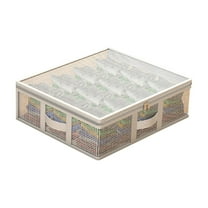 HBBKVI Closet Organizers and Storage, Foldable Underbed Bag Blanket Clothes Quilt Organizer Breathable Zipper Storage Bag for Bedroom