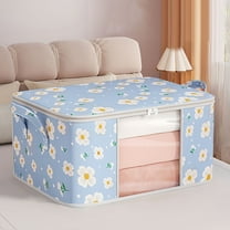 HBBKVI Clothing Storage Bags with Clear Windows, Large Moving Bags for Travel Bedroom Organization, Quilt Pillow Blanket Storage