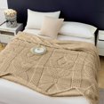thumbnail image 1 of HBBKVI Coffee Throw Blanket 39"x28", Double Layer Raschel, Soft Thick and Warm, for Couch Sofa Bed, Cozy Striped Design, 1 of 5