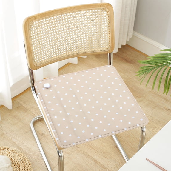 HBBKVI Cooling Gel Chair Cushion with Non-Slip Backing for Office Kitchen Dining Rocking Chairs, Indoor Outdoor Use, 14" x 14", Washable Polyester Cover, Beige