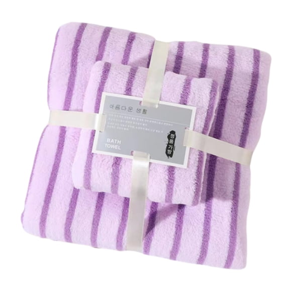 HBBKVI Cotton Bath Towels, 2-Piece Set, Soft and Highly Absorbent, Includes 27.5x55 Inch Bath Towel and 13.8x29.5 Inch Hand Towel, for Bathroom, Gym, Spa, Purple