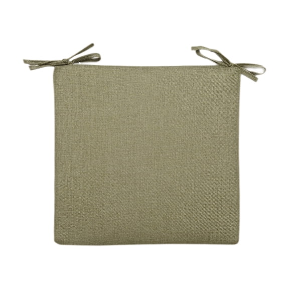 HBBKVI Cotton Linen Blend Seat Cushion Thick & Soft with Non-Slip Bottom for Dining Chair, Floor, Tatami, 18" x 18", Washable Cover, Green