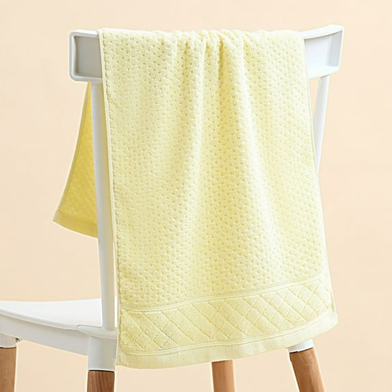 HBBKVI Cotton Towels 14" × 30", Super Soft Hand Towels for Bathroom Hotels, Super Absorbent Quick Dry Face Towels Yellow