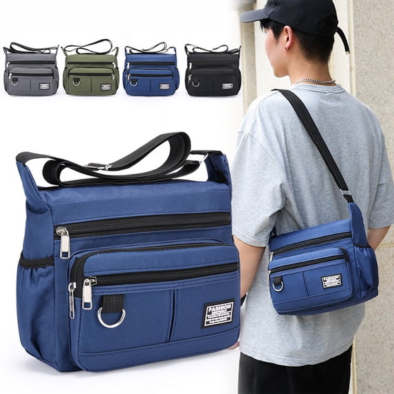 HBBKVI Large Capacity Crossbody Purse Adjustable Strap Shoulder Bag for Men Women Multi Pocket Crossbody Bag