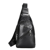 HBBKVI Men's Leather Crossbody Bag Stylish Shoulder Bag Waterproof Casual Business Sling Bag