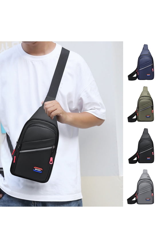 Crossbody Bag, Men's Waterproofing Nylon Chest Bag - Stylish Front Pack - Large Capacity Multi-Layer Bag