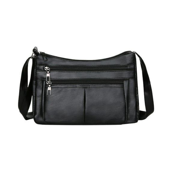 HBBKVI Zippered Crossbody Bag with Wide Shoulder Strap Phone Wallet Crossbody Purse Multi Pocket Shoulder Bag