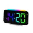 thumbnail image 1 of HBBKVI Digital Clock with RGB Nightlight, 5-Level Brightness Auto Dimming Alarm Clock for Home Office, 12/24H Display Snooze Alarm Clock, White, 1 of 9