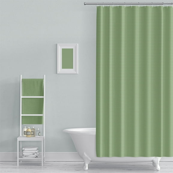 HBBKVI Double Sided Solid Color Shower Curtain Polka Dots Waffle Shower Curtain Waterproof Shower Curtain for Bathroom Green Shower Curtain 60" x 72"