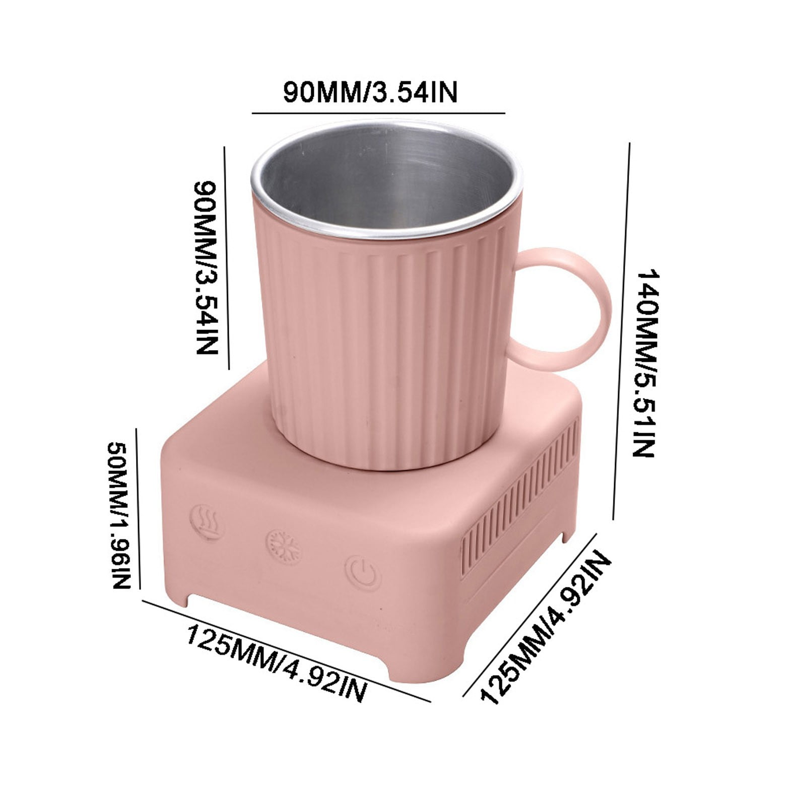 HBBKVI Dual-Temperature Cooling and Heating Cup, 400ml Portable Beverage Cooler and Warmer with One-Touch Operation for Office Dormitory Travel, Compact Size 5.5x4.9x4.9in