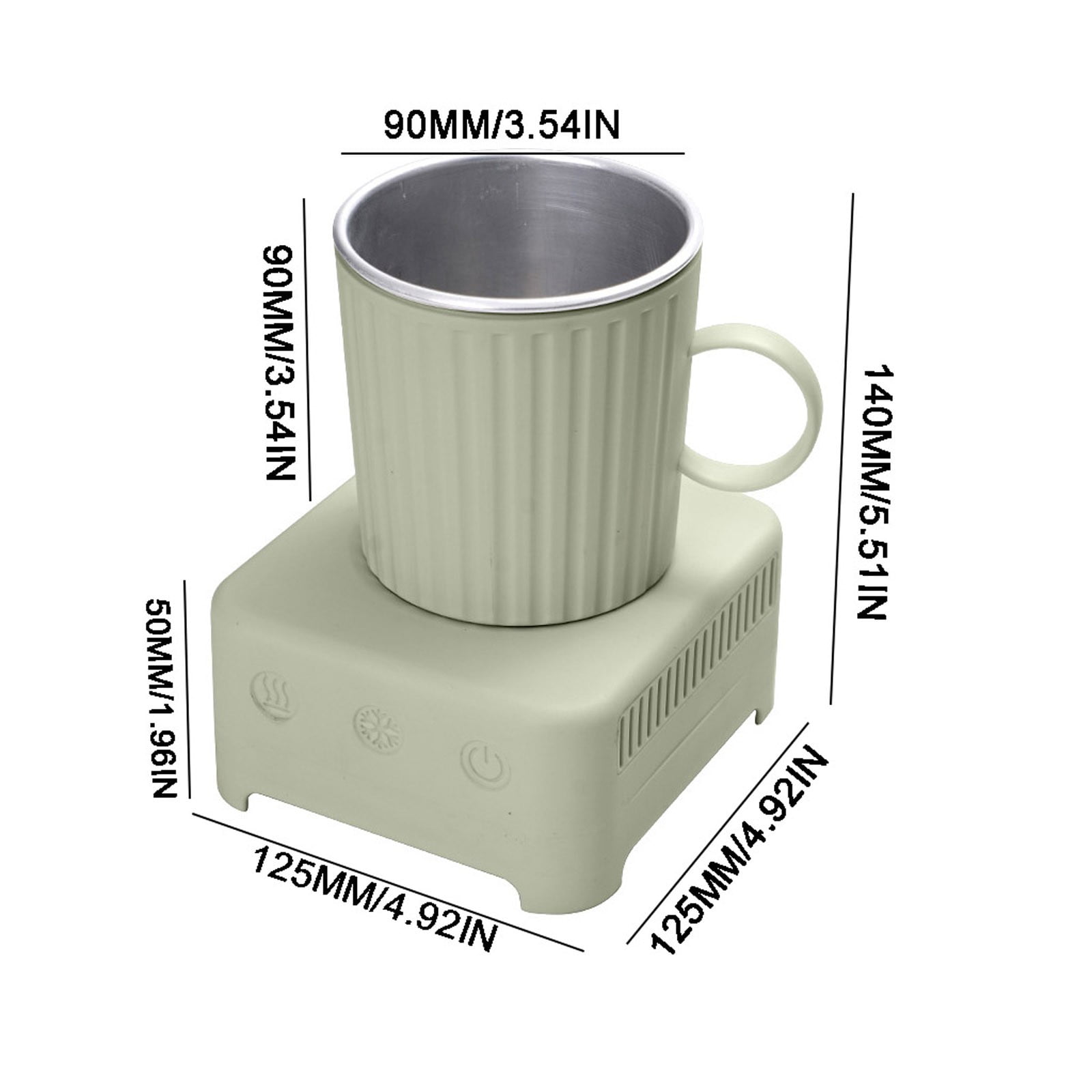 HBBKVI Dual-Temperature Cooling and Heating Cup, 400ml Portable Beverage Cooler and Warmer with One-Touch Operation for Office Dormitory Travel, Compact Size 5.5x4.9x4.9in