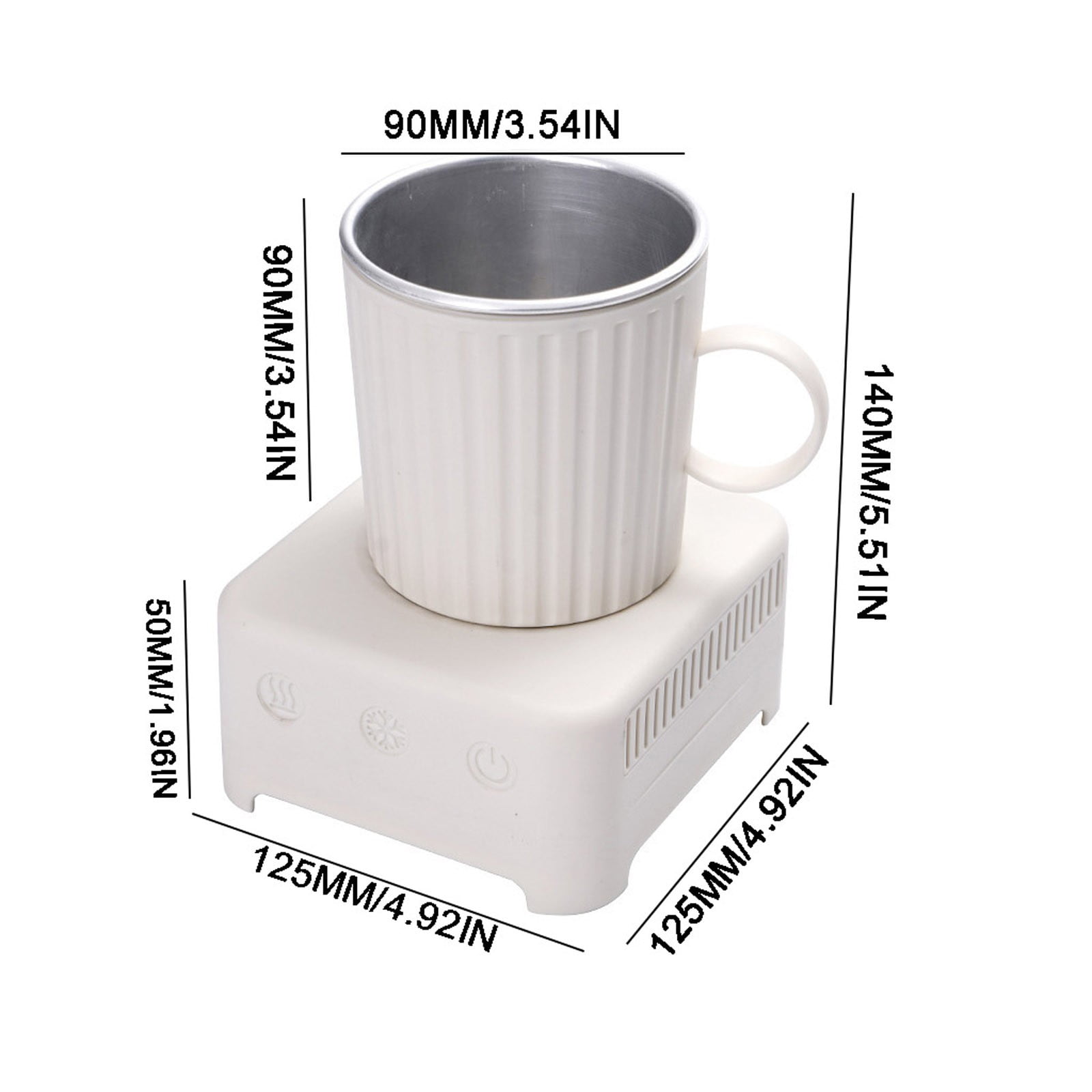 HBBKVI Dual-Temperature Cooling and Heating Cup, 400ml Portable Beverage Cooler and Warmer with One-Touch Operation for Office Dormitory Travel, Compact Size 5.5x4.9x4.9in