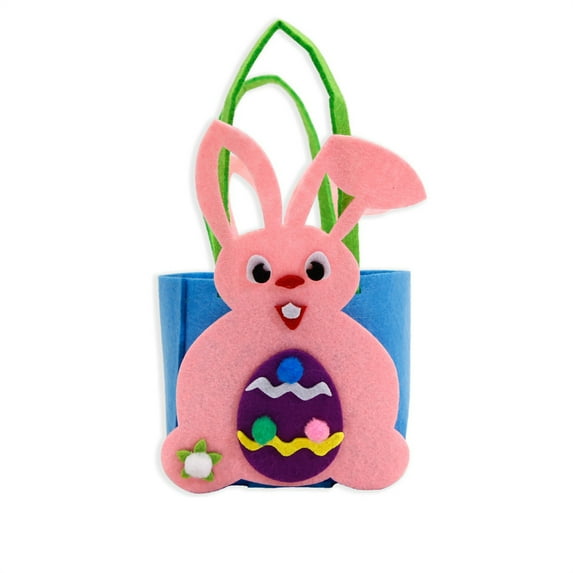 HBBKVI Easter Bunny Gift Bag, Cloth Candy Tote Basket for Holiday Parties & Decorations