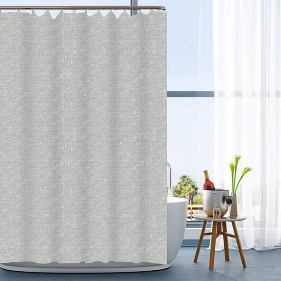 HBBKVI Easy Care Mildew-Resistant Cloth Shower Curtain Soft Waterproof Foldable Shower Curtain with Hooks Gray Shower Curtain 71" x 71"