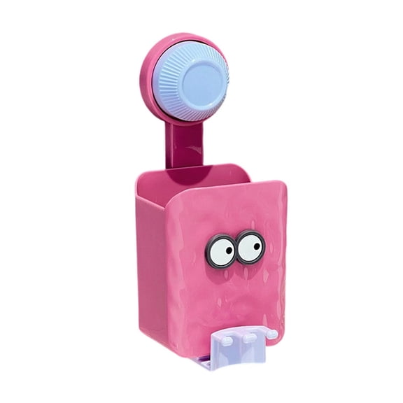 HBBKVI Eyeball-Shaped Wall-Mounted Storage Box 8.5x4.7x3.5in Plastic Dopamine Bathroom Organizer with Suction Cups, Blue or Pink