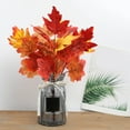 thumbnail image 1 of HBBKVI Fall Decor Artificial Maple Leaf Branches, Large Fake Maple Leaves Shrubs, Autumn Velvet Faux Maple Leaves Spray for Home Thanksgiving Table Centrepieces Halloween Decor, Wine, 1 of 8