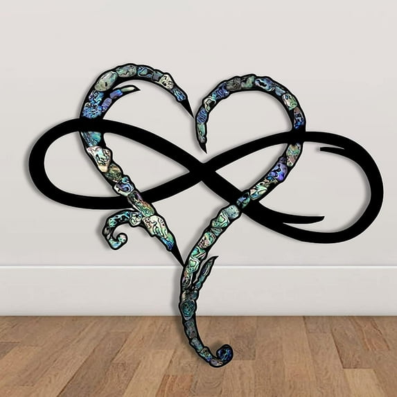 HBBKVI Fall Decor Eternal Wrought Iron Decoration Indoor Ornaments Metal Wall Decoration Infinitys Heart-Steel Wall Decor Metal Wall Art 17*20cm