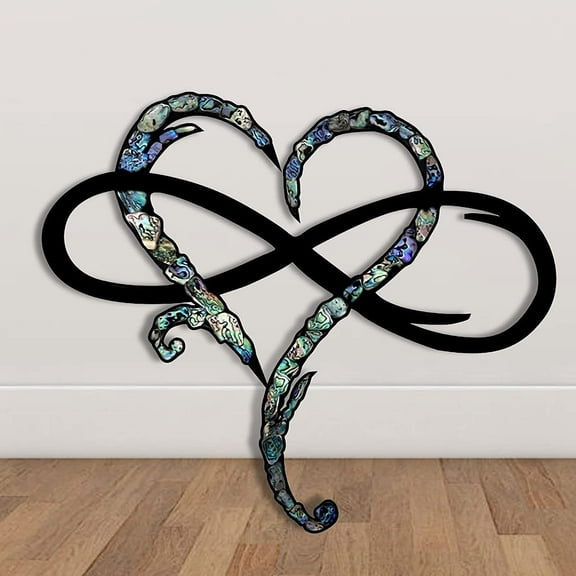 HBBKVI Fall Decor Eternal Wrought Iron Decoration Indoor Ornaments Metal Wall Decoration Infinitys Heart-Steel Wall Decor Metal Wall Art 17*20cm