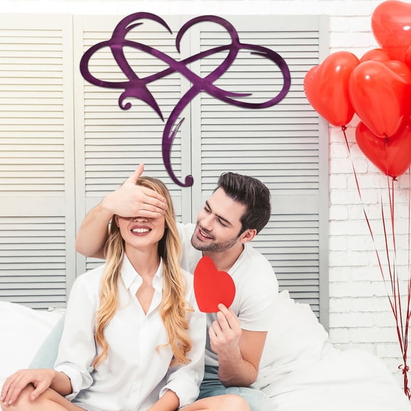 HBBKVI Fall Decor Eternal Wrought Iron Decoration Indoor Ornaments Metal Wall Decoration Infinitys Heart-Steel Wall Decor Metal Wall Art 20*25cm