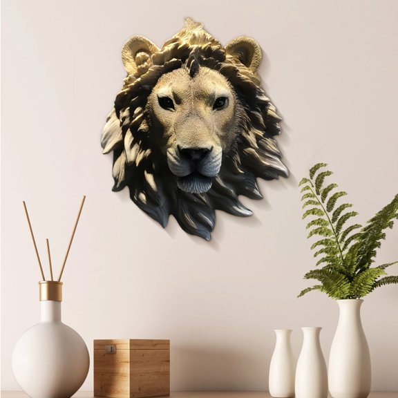 HBBKVI Fall Decor Mount Wall Statue Bust Wolf/Leopard/Bear Head Sculpture for Home Decoration Living Room Bedroom Office Bar