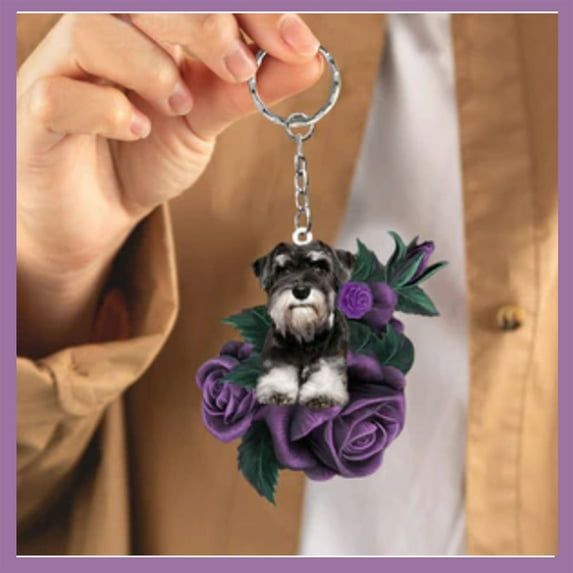 HBBKVI Fall Decor Rose Series Dog Car Pendant Flat Decoration New Car Rearview Mirror Decoration