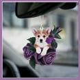 thumbnail image 1 of HBBKVI Fall Decor Rose Series Dog Car Pendant Flat Decoration New Car Rearview Mirror Decoration, 1 of 4