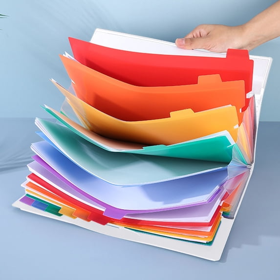 HBBKVI File Folders, 12 Page Rainbows Classification Organ Pack Office Data Storage Folder