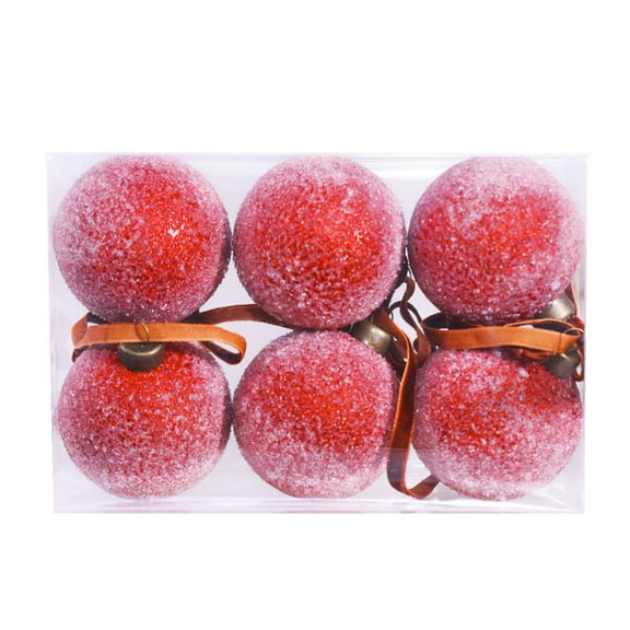 HBBKVI Flocking Christmas Boxed Christmas Tree Pendant Plastic Painted Velvet Holiday Decorations