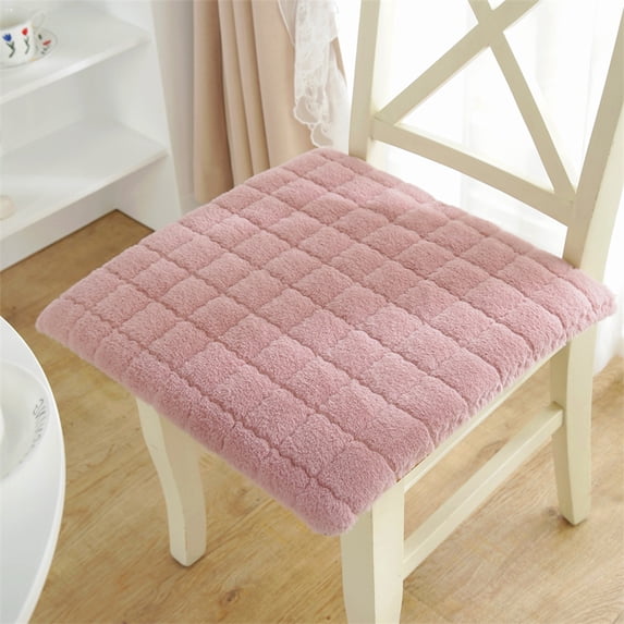 HBBKVI Fluffy Chair Cushions Soft & Warm Seat Pad Non-Slip Gripper for Office Chair Car Wheelchair Indoor Outdoor Use 16" x 16" Pink