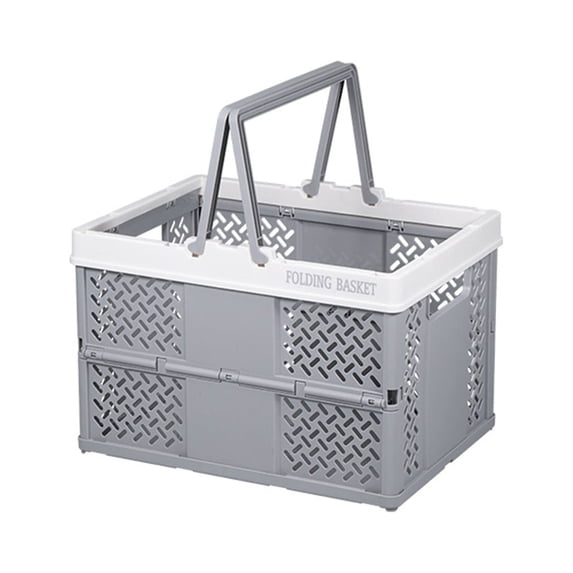 HBBKVI Foldable Plastic Storage Bin with Handle Storage Organizer Box with Handle, Stackable Foldable Plastic Storage Containers, Visible Storage, for Closet, Laundry, Kitc