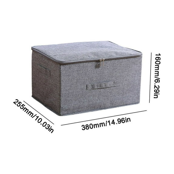 HBBKVI Foldable Washable Fabric Storage Box with Zippered Lid Foldable Washable Household Clothing Storage Box