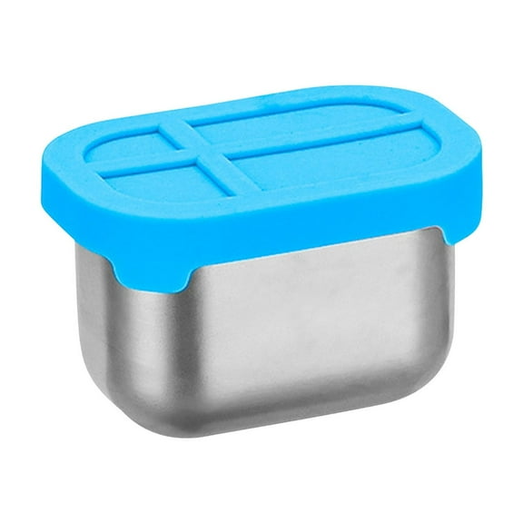 HBBKVI Food Storage Containers with Lids 2oz, Stainless Steel Food Storage Containers for Dipping Sauce, Meal Prep Containers