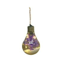 HBBKVI Glowing Transparent Purple Hydrangea Christmas Balls, Various shapes Glass Ornaments for Holiday Tree and Home Decor, 4 Pcs