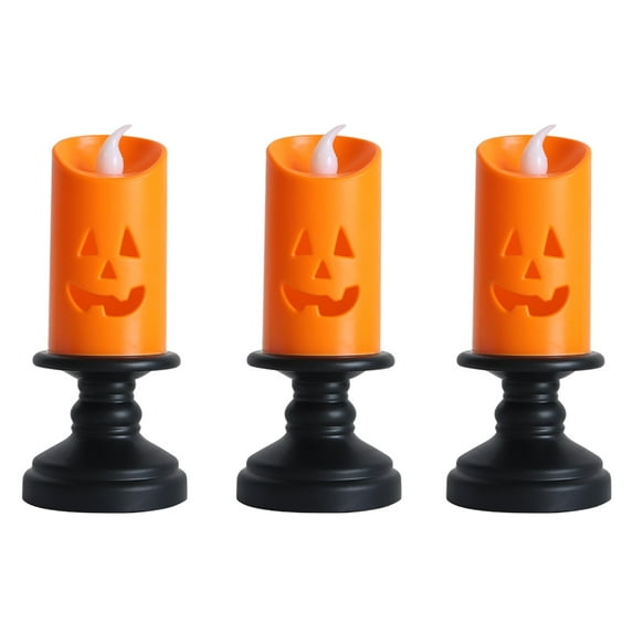 HBBKVI Halloween Decorations, 3pc Halloween LED Candle Light Halloween Decoration Pum-pkin Lantern