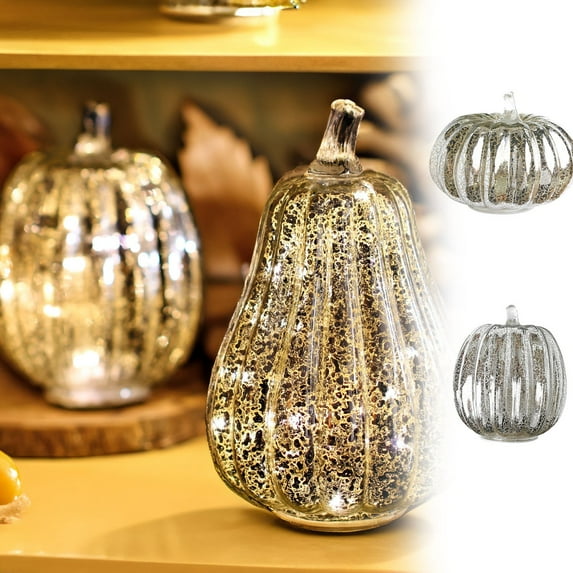 HBBKVI Halloween Decorations Glass Pumpkin Light Glass Pumpkin Light Pumpkin Light