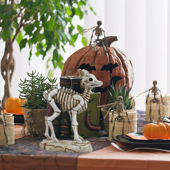 HBBKVI Halloween Decorations, Skeleton Deer Decoration Halloween Home Resin Decoration Holiday Decoration, Halloween Ornament