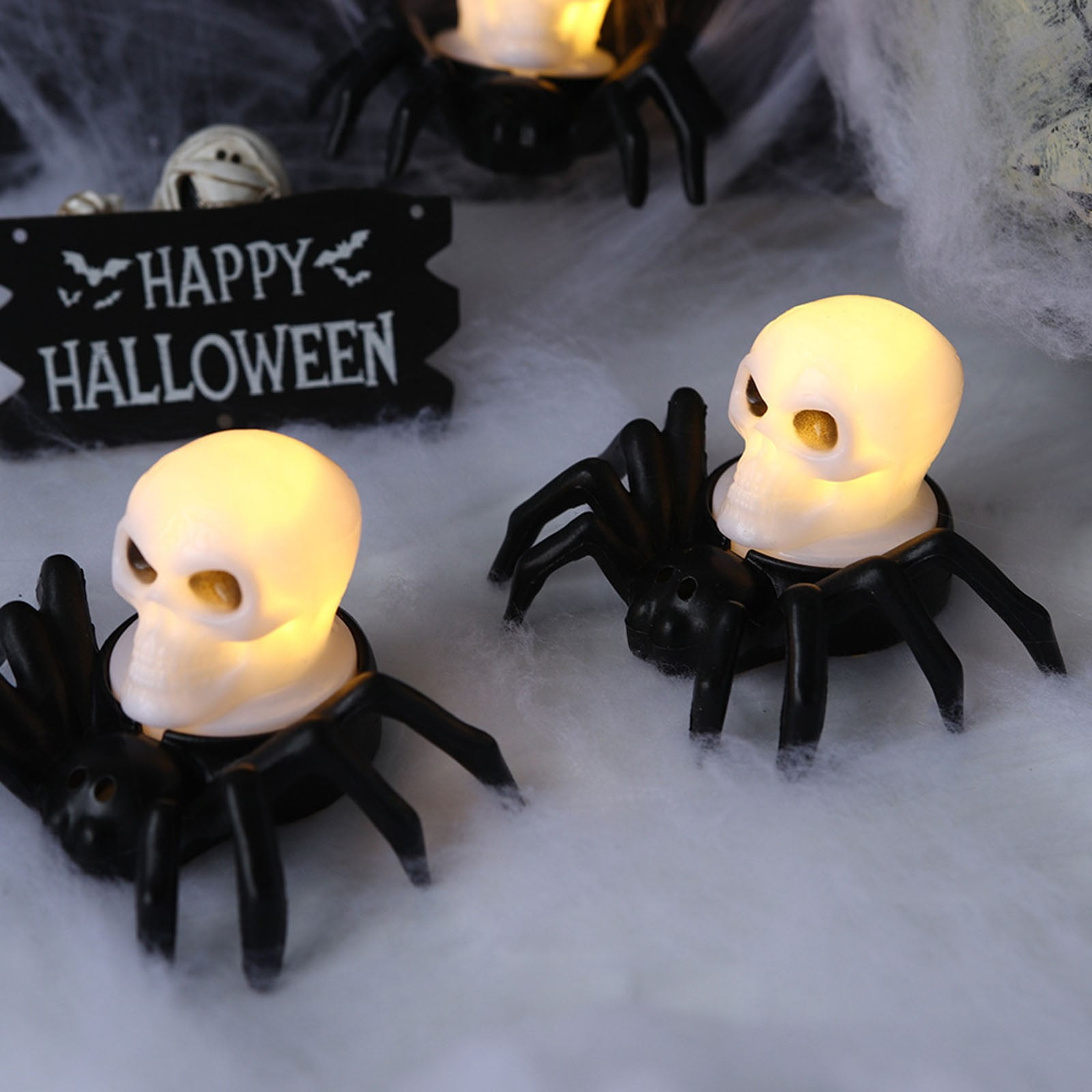 HBBKVI Halloween Spider Tea Lights Halloween Candelabra Halloween Led ...