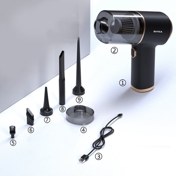 HBBKVI Handheld Vacuum Cleansing Powerful Suction Power, for Cars/RVs/Trucks, Filtration and Easy Cleansing Collection Bin, USB Charging Cable Included