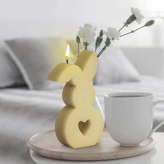 HBBKVI Heart-shaped Rabbit Easter Candle Mold Easter Moulds. Easter Baking Mould. Easter Mould for Plaster. Soy Wax Candles