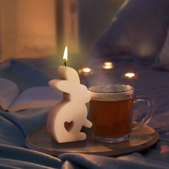 HBBKVI Heart-shaped Rabbit Easter Candle Mold Easter Moulds. Easter Baking Mould. Easter Mould for Plaster. Soy Wax Candles