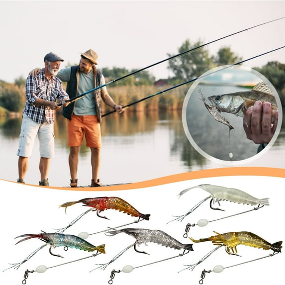 HBBKVI High Simulation Shrimp Soft Bait with Hook Fake Shrimp Fake Bait Bionics Shrimp Road Bait
