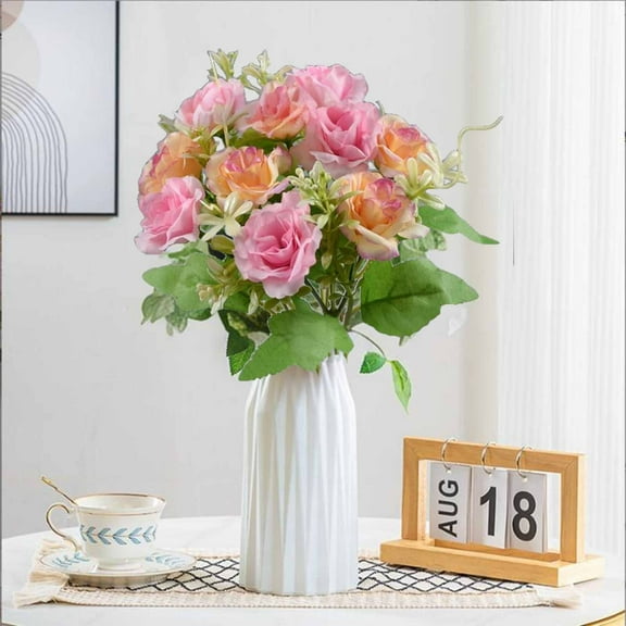 HBBKVI High-end Artificial Flowers Diamond Rose Artificial Flowers 5 Forks 10 Mini Roses Home Decoration Plastic Flowers Fall Decor Fake Flowers Fake Plants