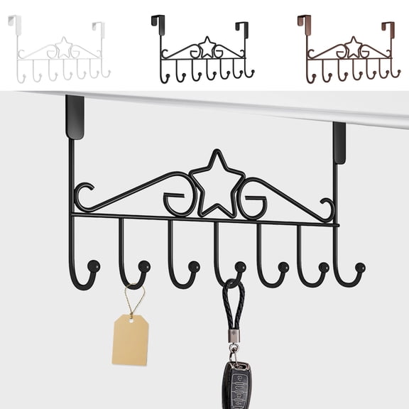 HBBKVI Hooks Behind The Door Hanging Rack Shelves Door Back Type Hangers Need Not Hole Bedroom Behind The Hook Clothes Storage