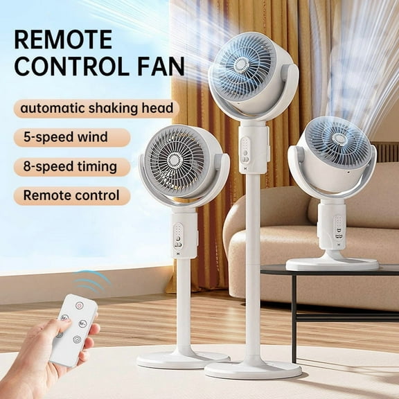 HBBKVI Indoor Pedestal Fan Oscillating Fan High Speed Vertical Fan 360 Circulation Quiet and Powerful Floor Fan for Bedroom Home Office White