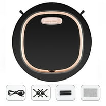HBBKVI Intelligent Sweeping Robot Vacuum Cleaner, 2000Pa Suction, Dual Rotating Brushes, 1500mAh Battery, USB Charging, 80min Run Time, for Home Use