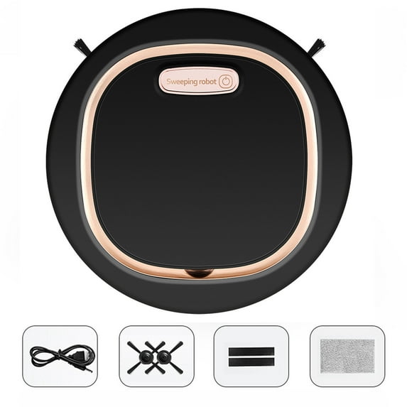 HBBKVI Intelligent Sweeping Robot Vacuum Cleaner, 2000Pa Suction, Dual Rotating Brushes, 1500mAh Battery, USB Charging, 80min Run Time, for Home Use
