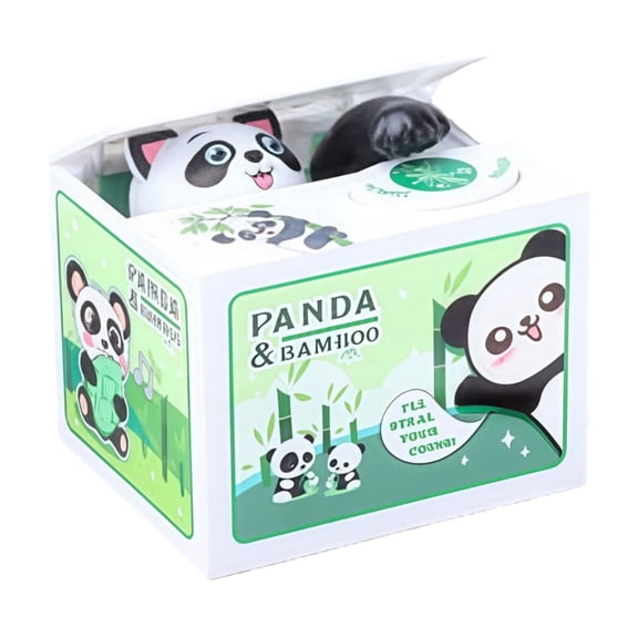 HBBKVI Interactive Coin-Stealing Piggy Bank with Magnetic Paw, Educational Toy for Kids Savings, Safe Plastic Gift with Auto Power-Off, Requires 3 AA Batteries (Not Included)