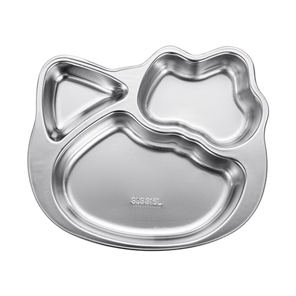 HBBKVI Kids Divided Plate, 316 Stainless Steel, Car-Shaped Design, Dishwasher Safe & Durable, for Home School Picnic Camping